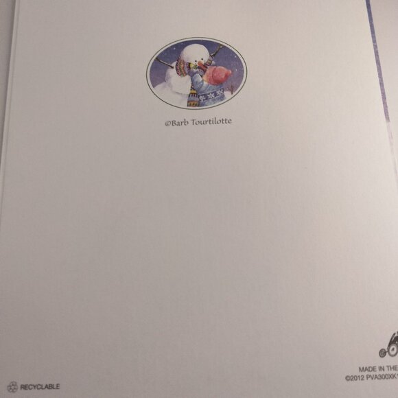 Let It Snow Holiday Greeting Card Snowman Barb Tourtillotte Happy New Year - Picture 5 of 5